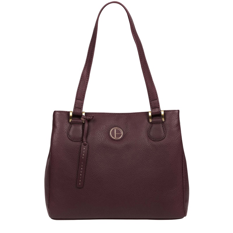 'Milana' Plum Leather Handbag