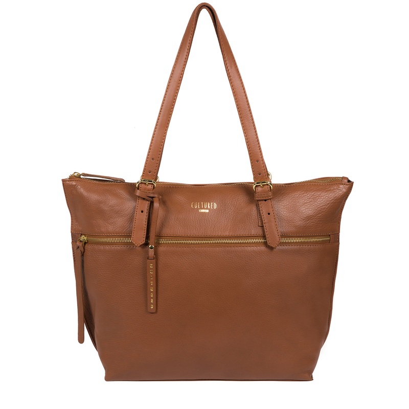 'Moorgate' Dark Tan Leather Tote Bag