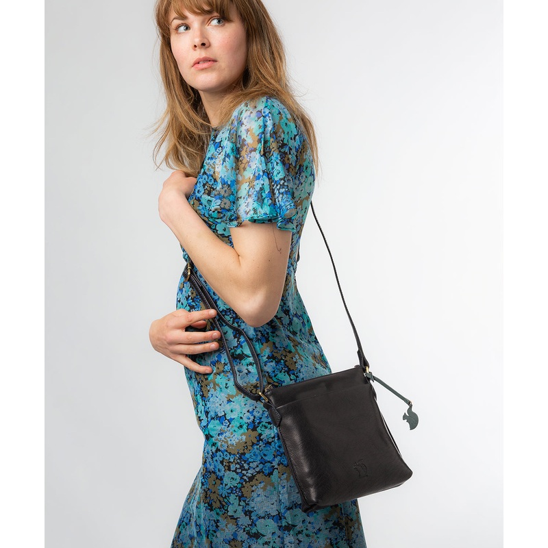 'Nikita' Navy Leather Cross Body Bag