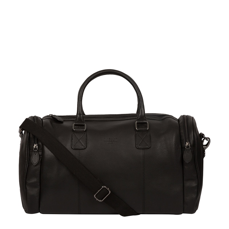 'Ocean' Black Leather Holdall