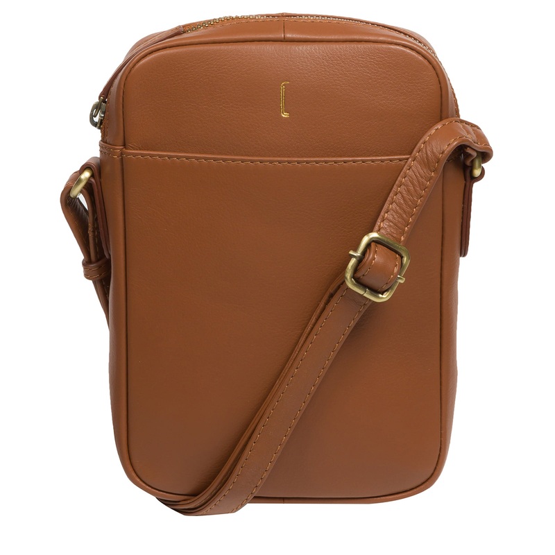 'Olivia' Tan Leather Cross Body Bag
