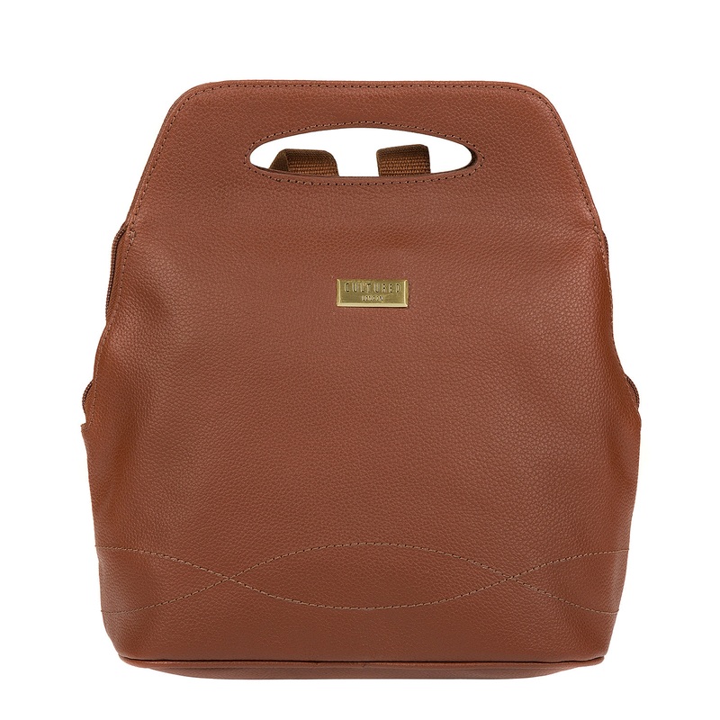 'Paige' Sienna Brown Leather Backpack