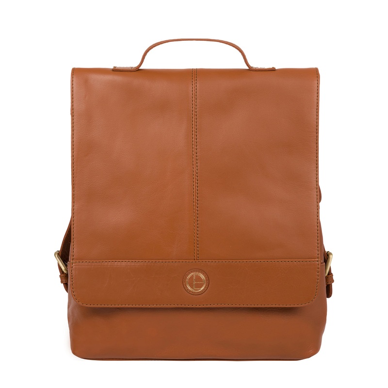 'Pembroke' Vintage Dark Tan Leather Backpack