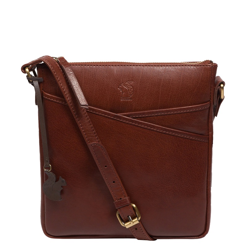'Rose' Conker Brown Leather Cross Body Bag