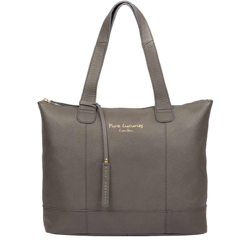 'Sachi' Grey Leather Tote Bag