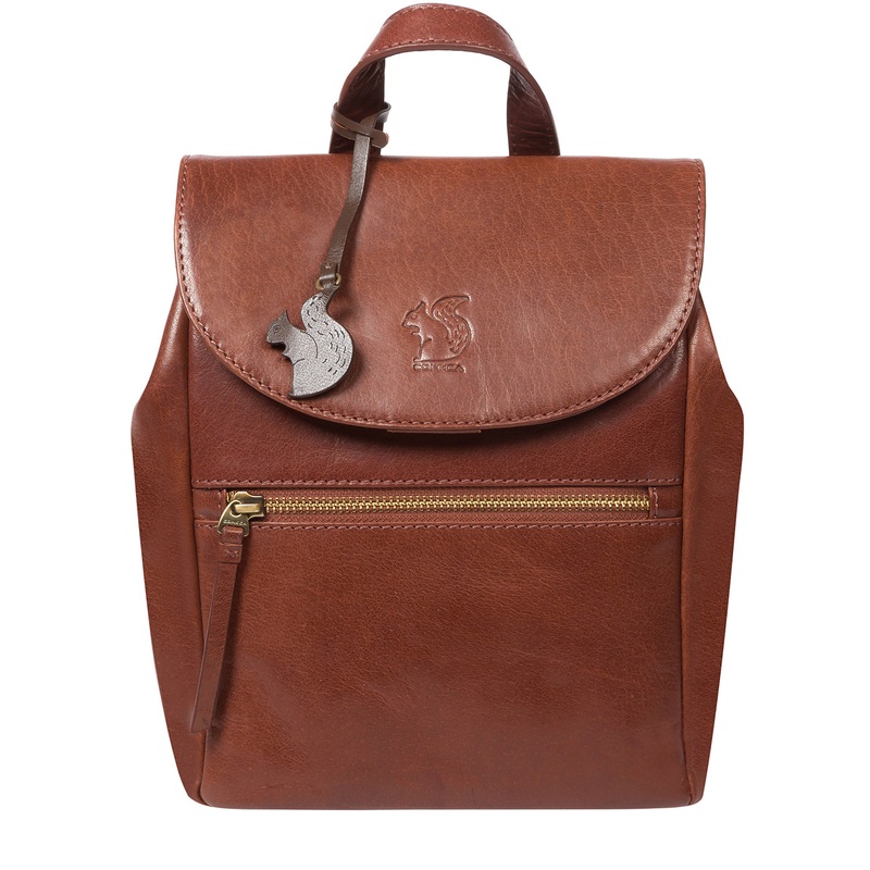 'Simone' Conker Brown Leather Backpack