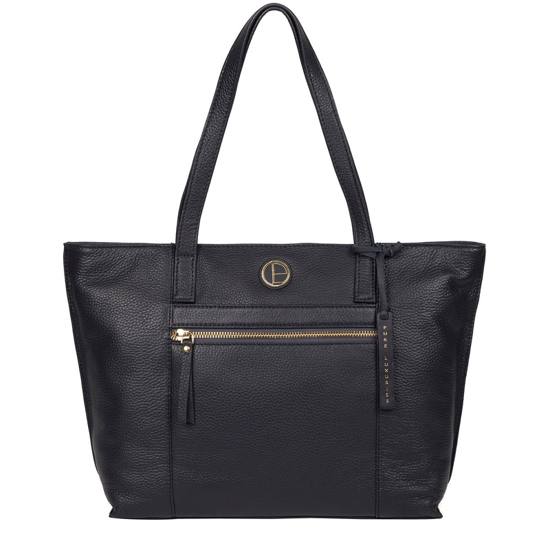 'Skye' Navy Leather Tote Bag