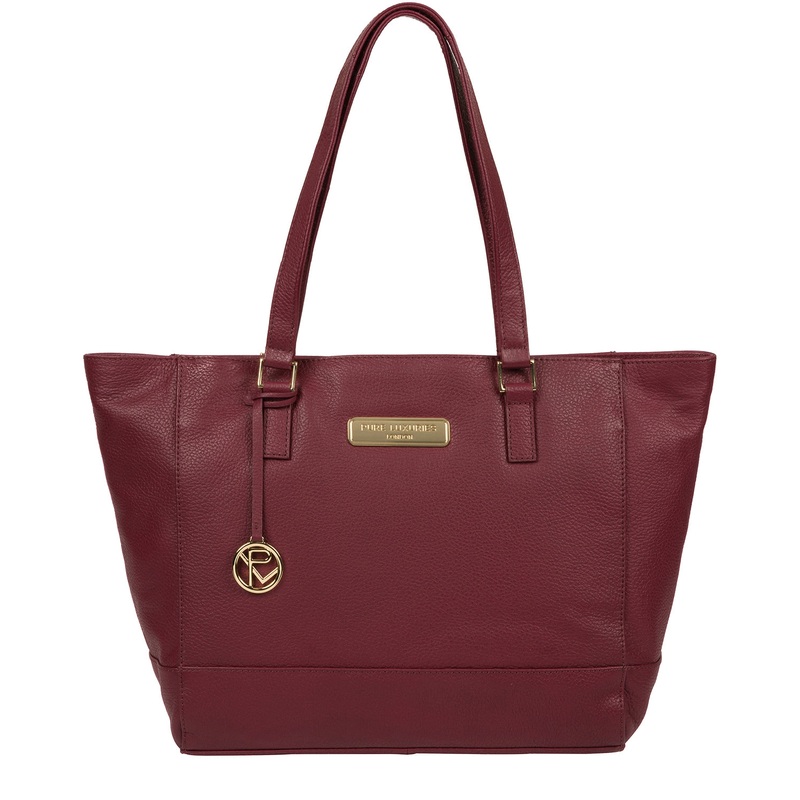 'Sophie' Pomegranate Leather Tote Bag
