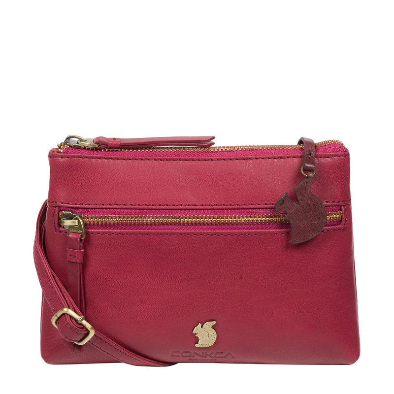 'Sweetie' Orchid Leather Cross Body Bag
