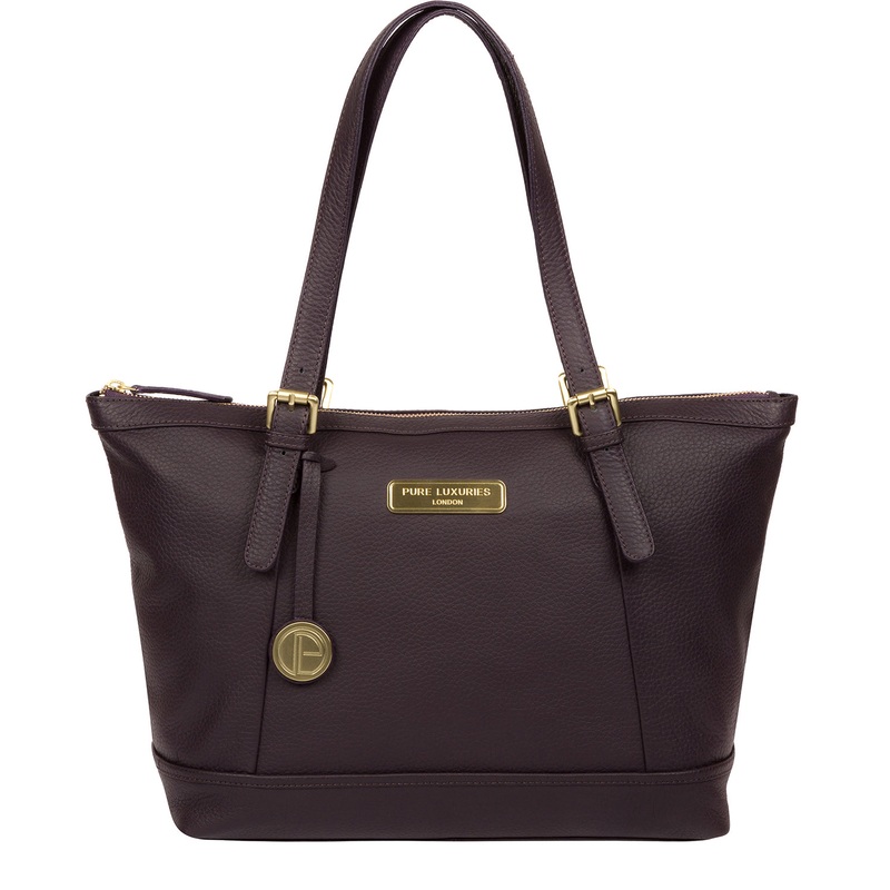 'Truro' Plum Leather Tote Bag