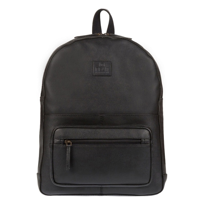 'Willow' Black Leather Backpack