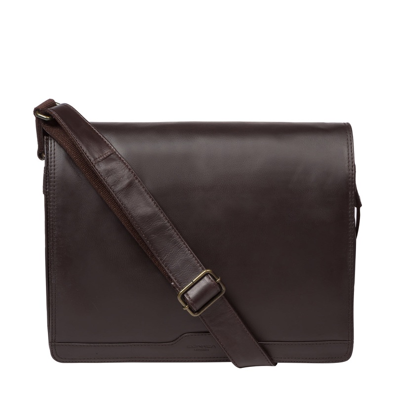 'Zico' Dark Brown Leather Messenger Bag