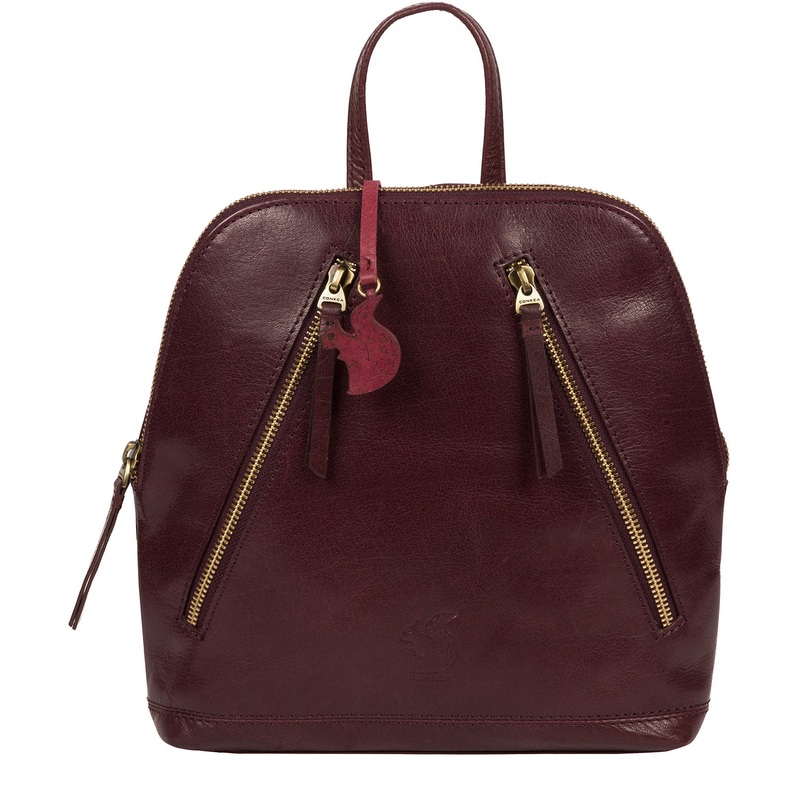 'Zoe' Plum Leather Backpack
