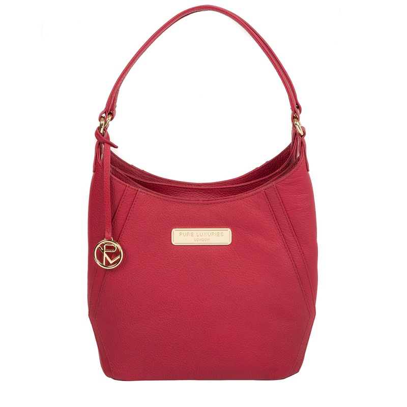 'Abigail' Berry Red Leather Shoulder Bag