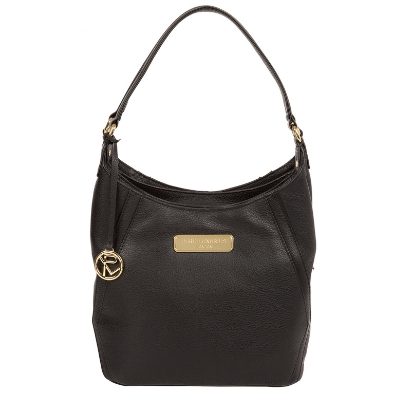 'Abigail' Black Leather Shoulder Bag