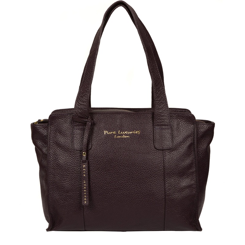 'Alexandra' Plum Leather Handbag