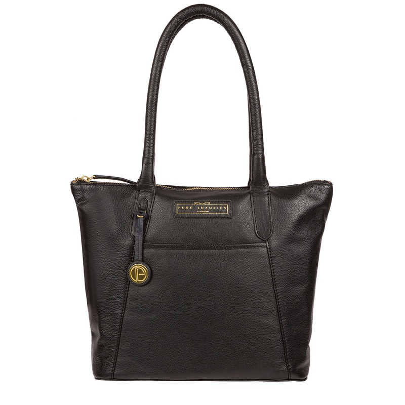 'Arundel' Black & Gold Leather Handbag
