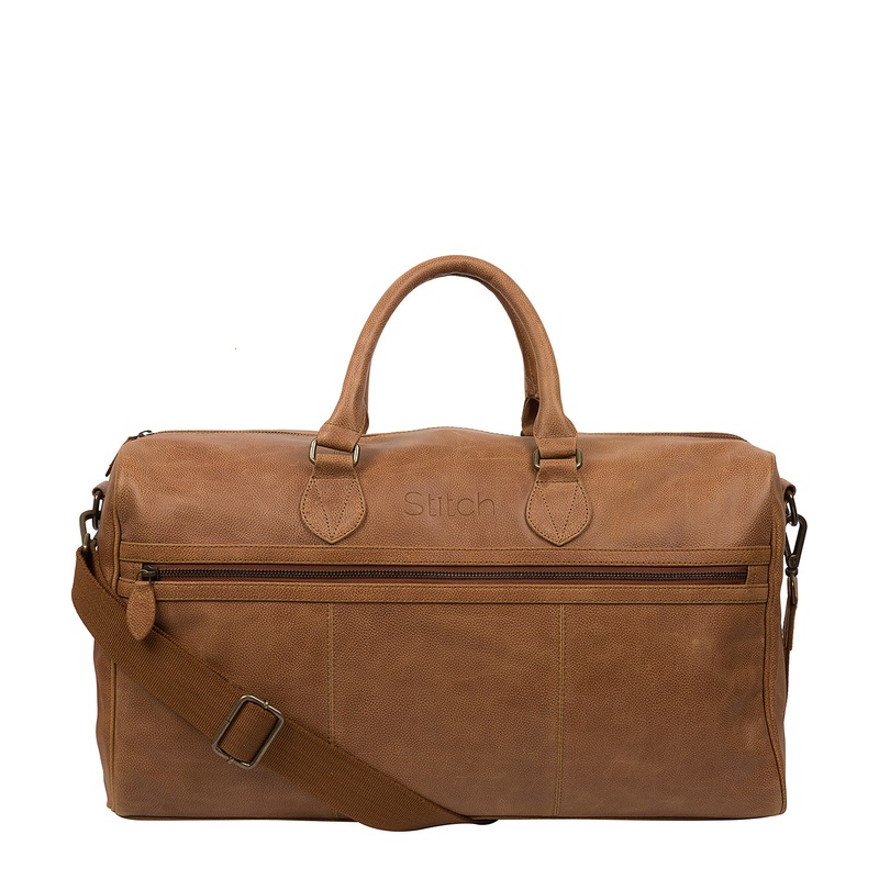 'Aviator' Pecan Leather Holdall