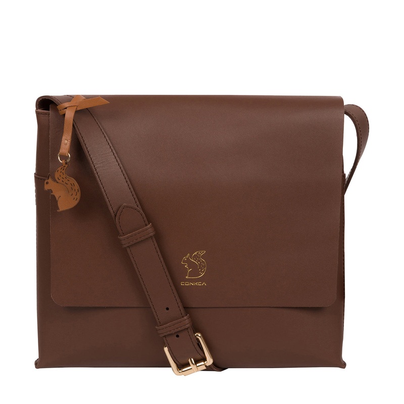 'Bale' Ombr Chestnut Vegetable-Tanned Leather Cross Body Bag