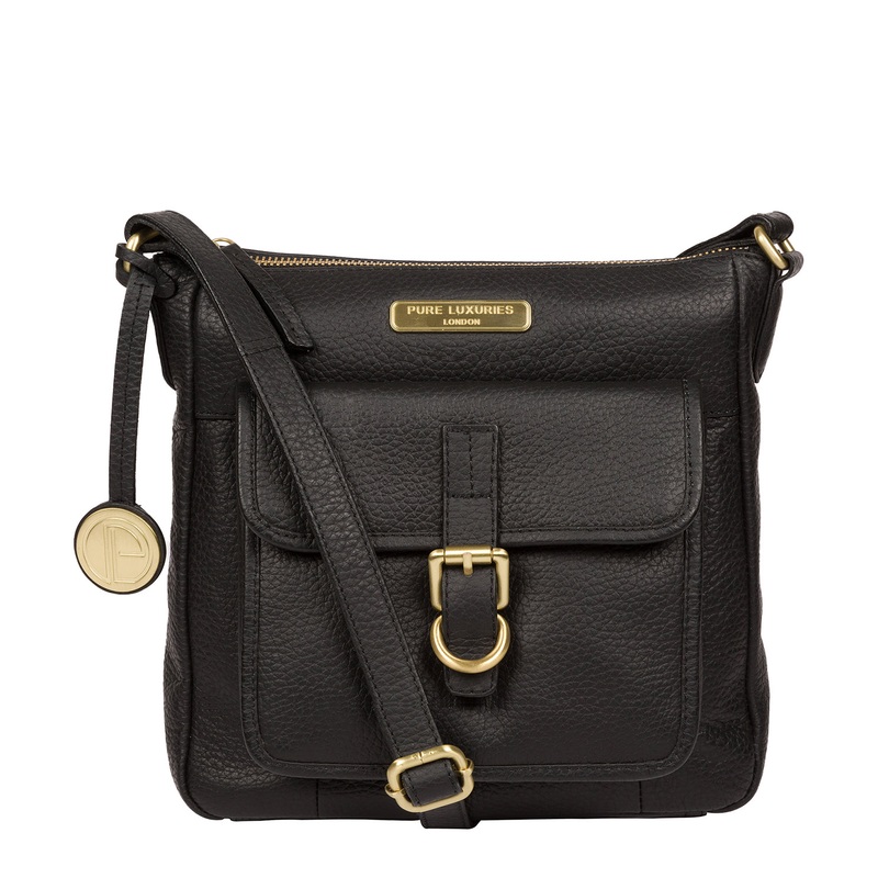 'Bembridge' Black Leather Cross Body Bag
