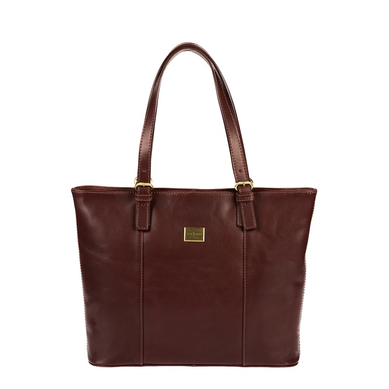 'Bianca' Italian-Inspired Brown Leather Tote Bag