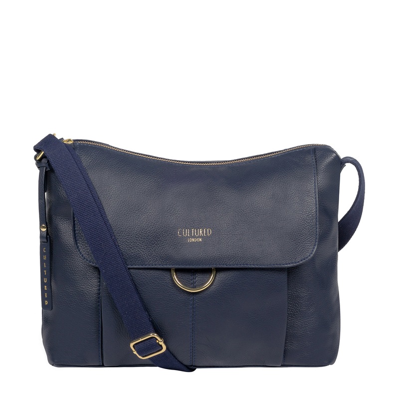 'Chancery' Ink Leather Shoulder Bag