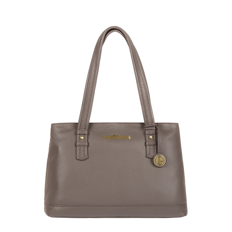 'Charity' Grey Leather Handbag