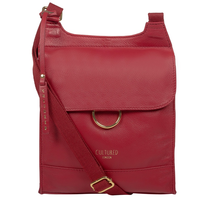 'Covent' Red Leather Cross Body Bag