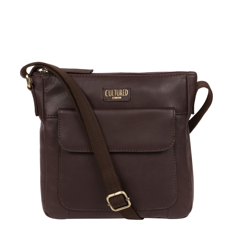 'Elna' Brown Leather Cross Body Bag