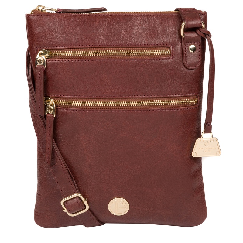 'Gardenia' Chestnut Leather Cross Body Bag