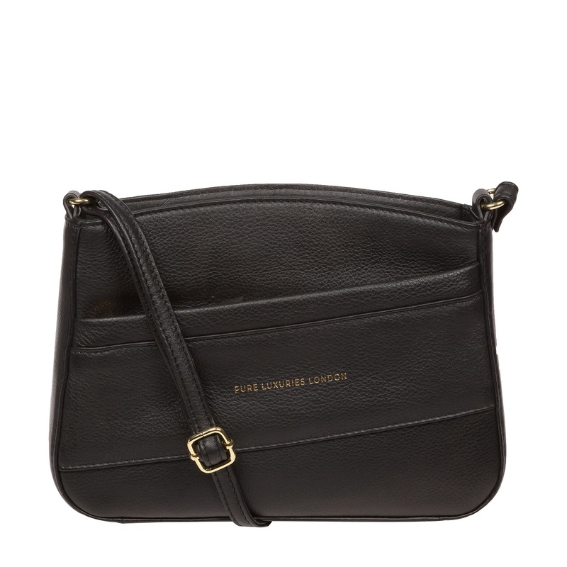 'Helena' Black Nappa Leather Cross Body Bag