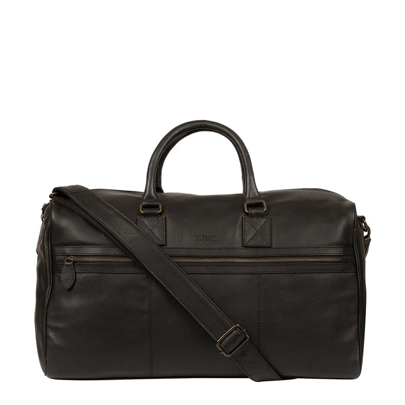 'Helm' Black Leather Holdall