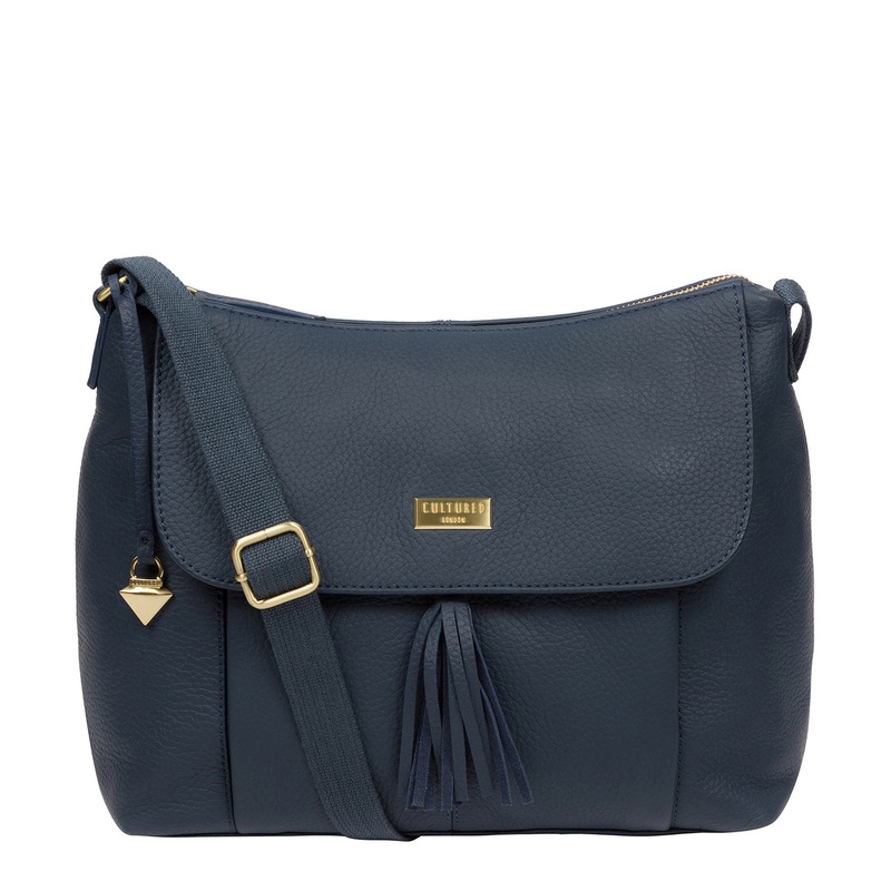 'Henriette' Denim Leather Shoulder Bag