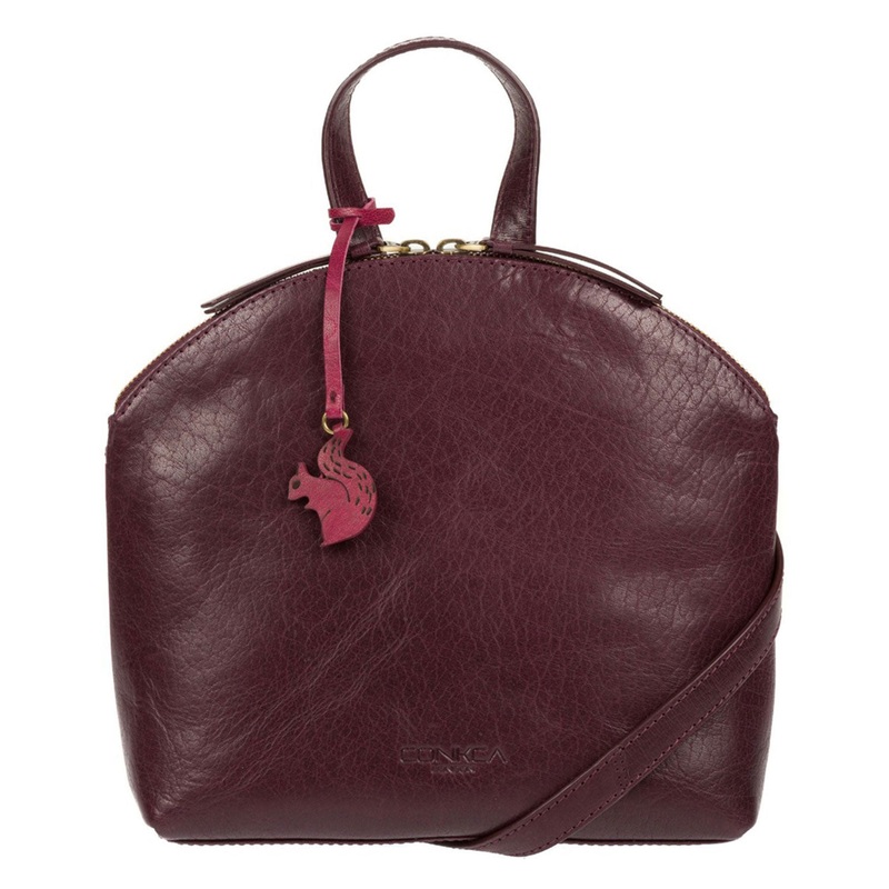 'Ingrid' Plum Leather Cross Body Bag