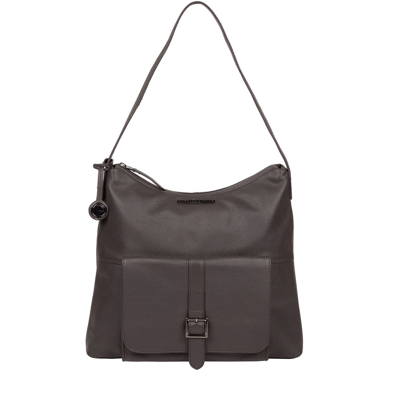 'Irena' Slate Leather Shoulder Bag