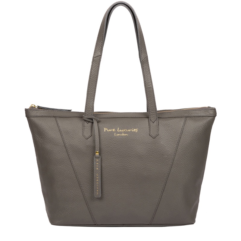 'Kelly' Grey Leather Tote Bag