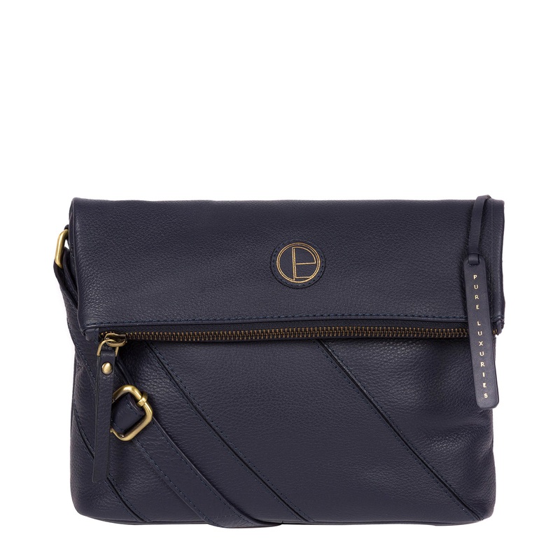 'Korin' Navy Leather Cross Body Bag