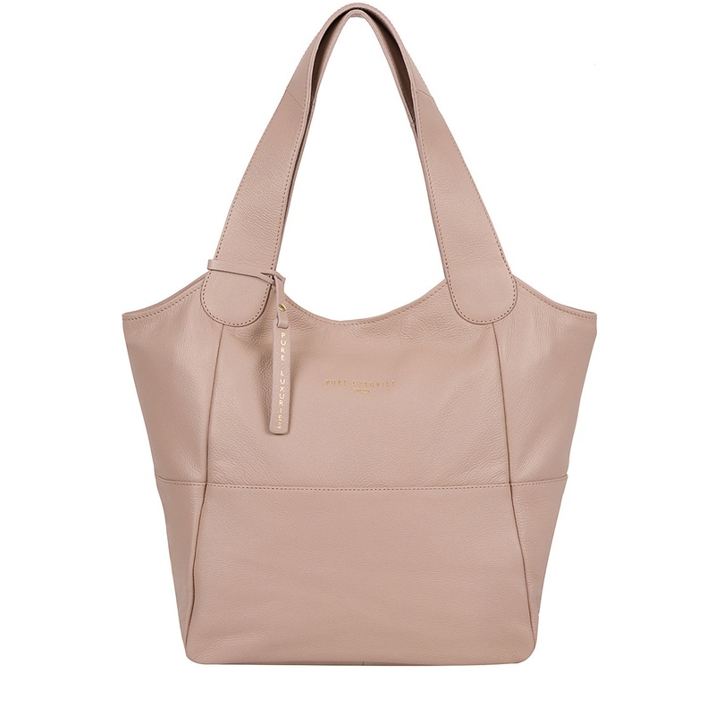 'Langdon' Blush Pink Leather Tote Bag