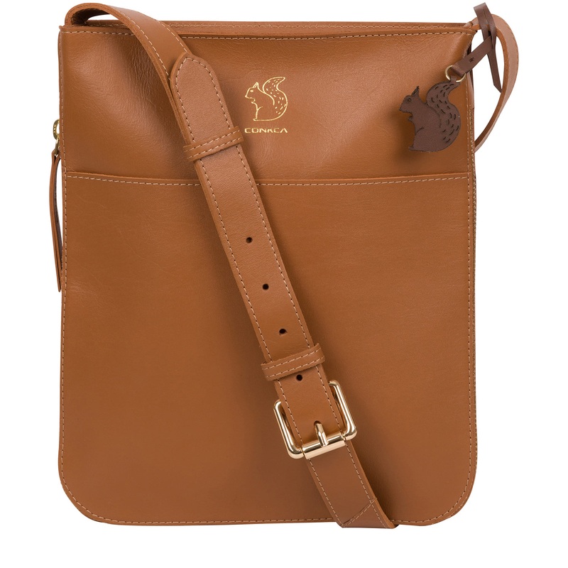 'Lautner' Saddle Tan Vegetable-Tanned Leather Cross Body Bag