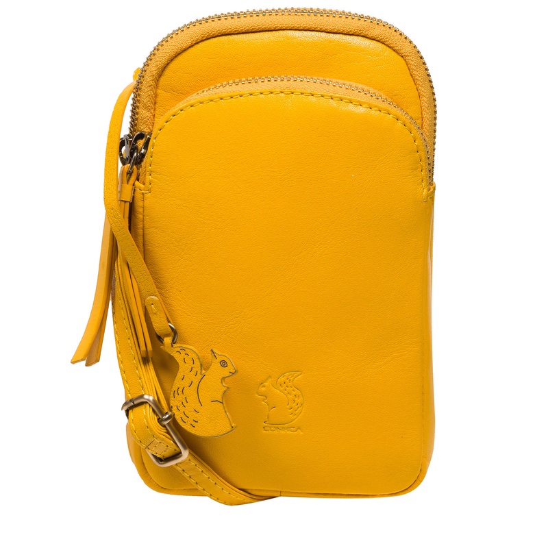 'Leia' Lemon Drop Leather Cross Body Phone Bag