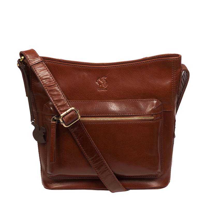 'Liberty' Conker Brown Leather Shoulder Bag