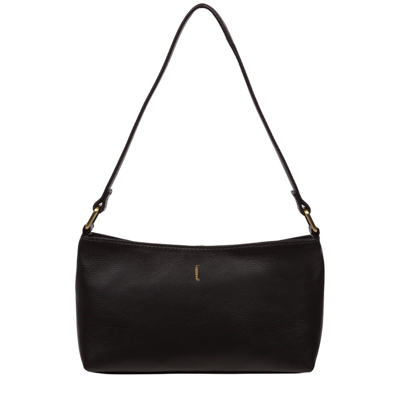 'Lucinda' Black Leather Grab Bag