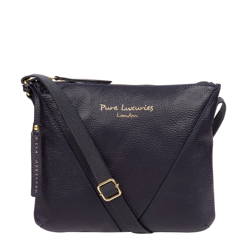 'Lupita' Ink Leather Cross Body Bag