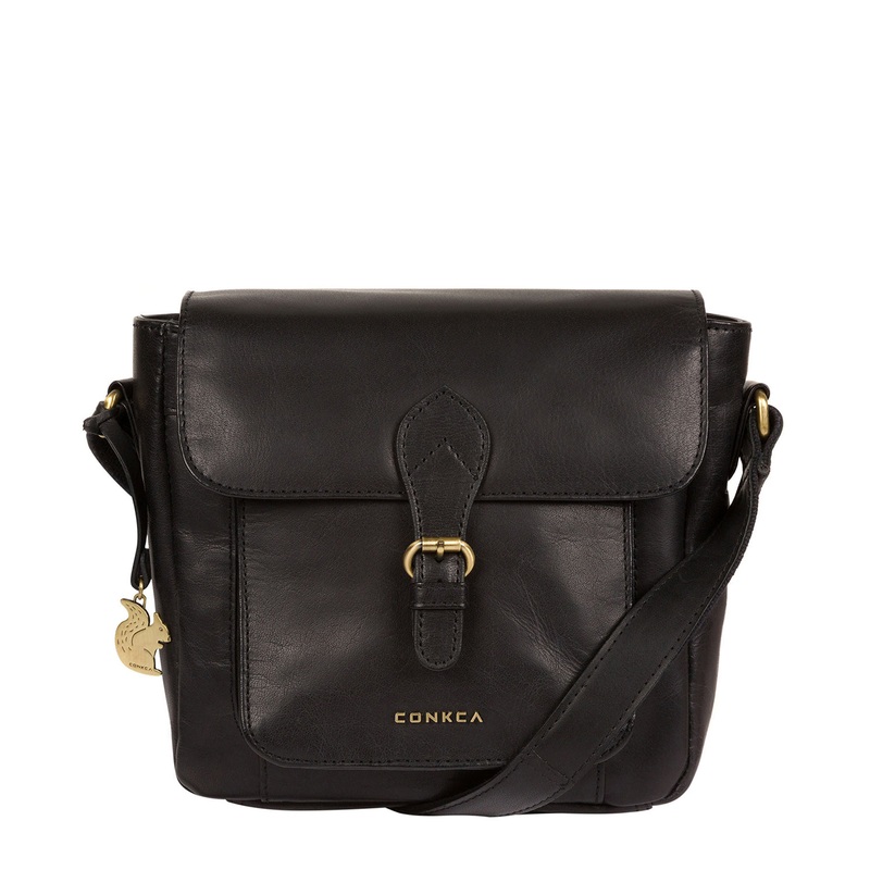 'Mojito' Black Leather Cross Body Bag