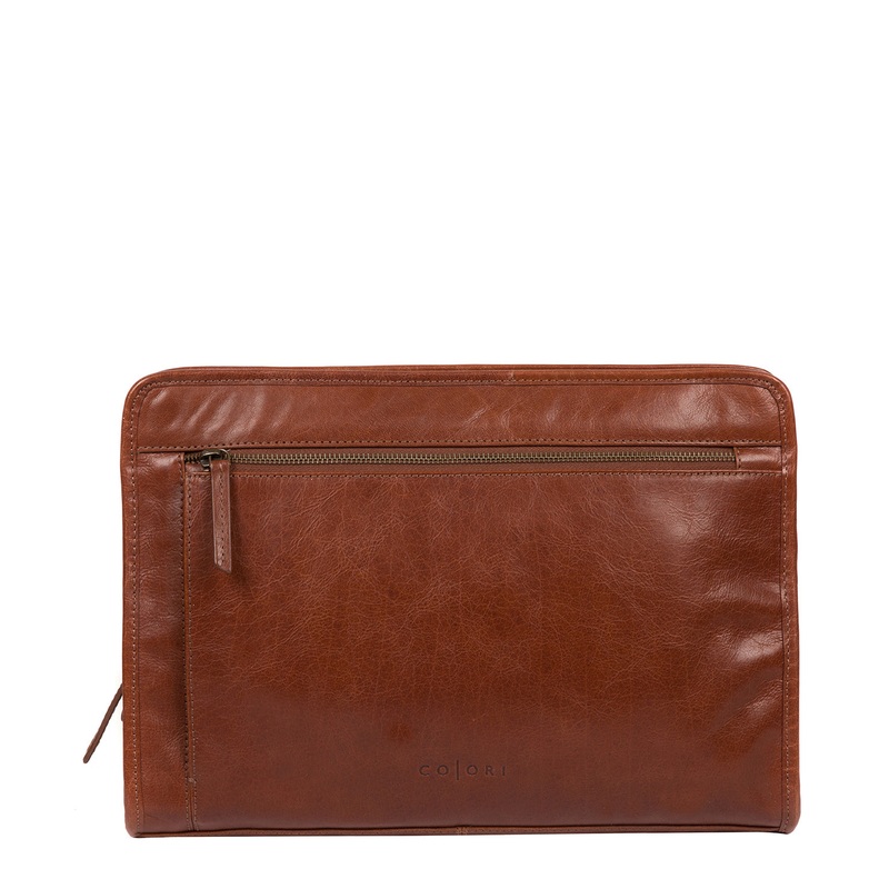 'Pirlo' Italian-Inspired Umber Brown Leather Document Case