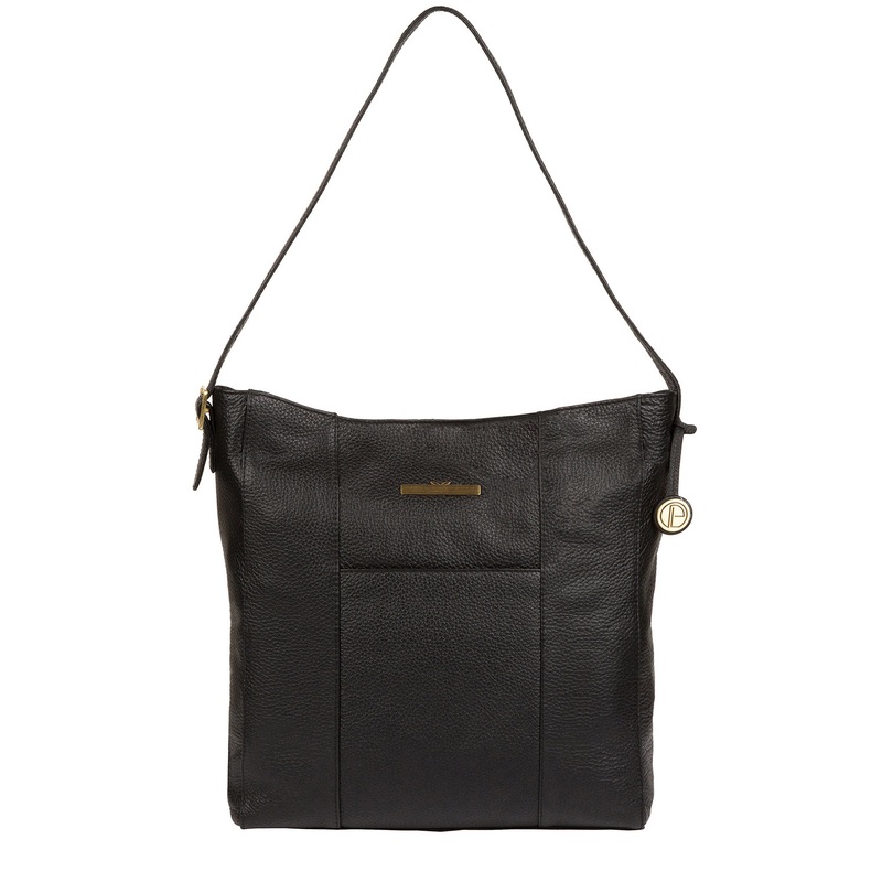 'Rachael' Black Leather Shoulder Bag
