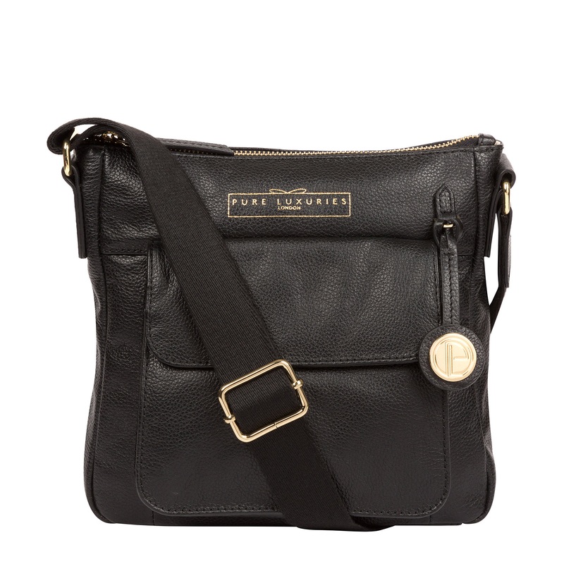 'Rayden' Black Leather Cross Body Bag