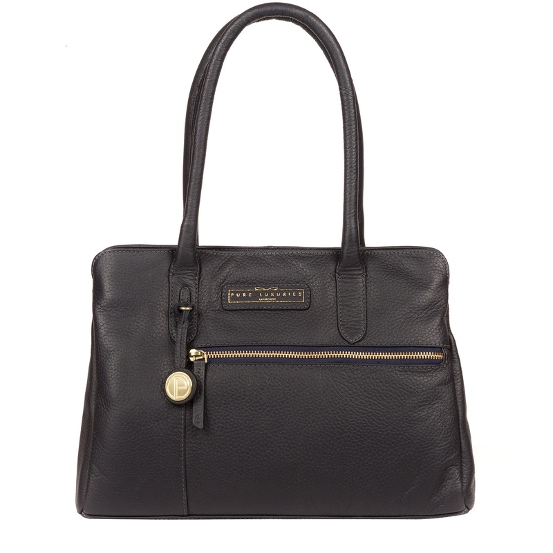 'Regent' Navy Leather Handbag