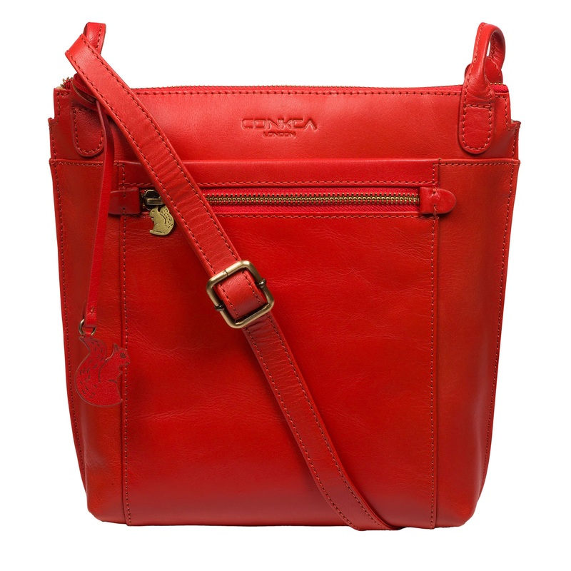 'Rego' Orangeade Leather Cross Body Bag