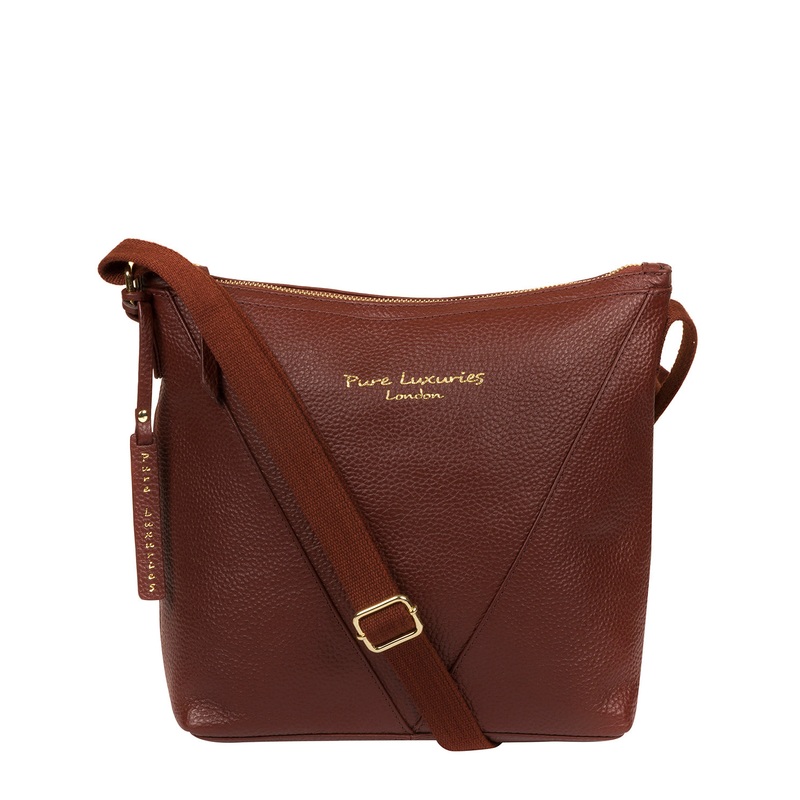 'Rena' Cognac Leather Cross Body Bag